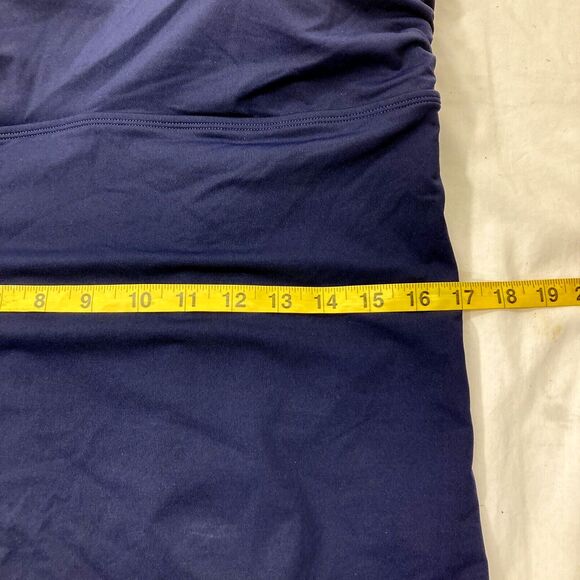 Athleta Tankini Swim Suit Top Blue Strappy Open Back Ruched Side XL Women Padded - Picture 9 of 14